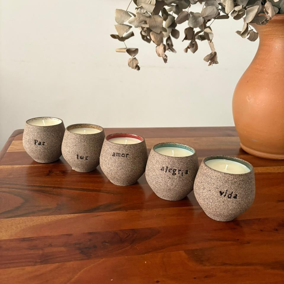 Vela Cerâmica 180g - Palavras