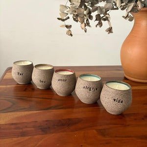 Vela Cerâmica 180g - Palavras